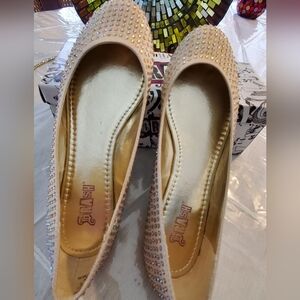 Brash Women's Cream Studded Flats